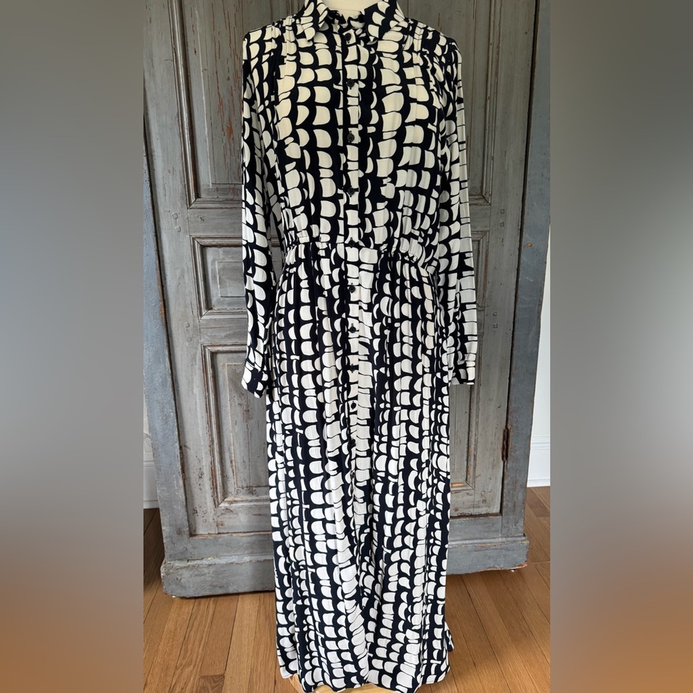 Zara Mindy Black and White Dress NWT XL